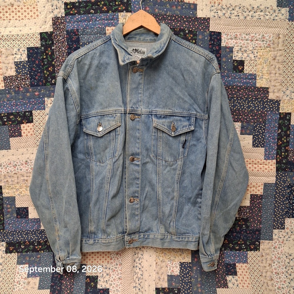 Vintage 90s Disney Mickey Minnie Mouse Denim Jean Jacket Mens M Jerry Leigh